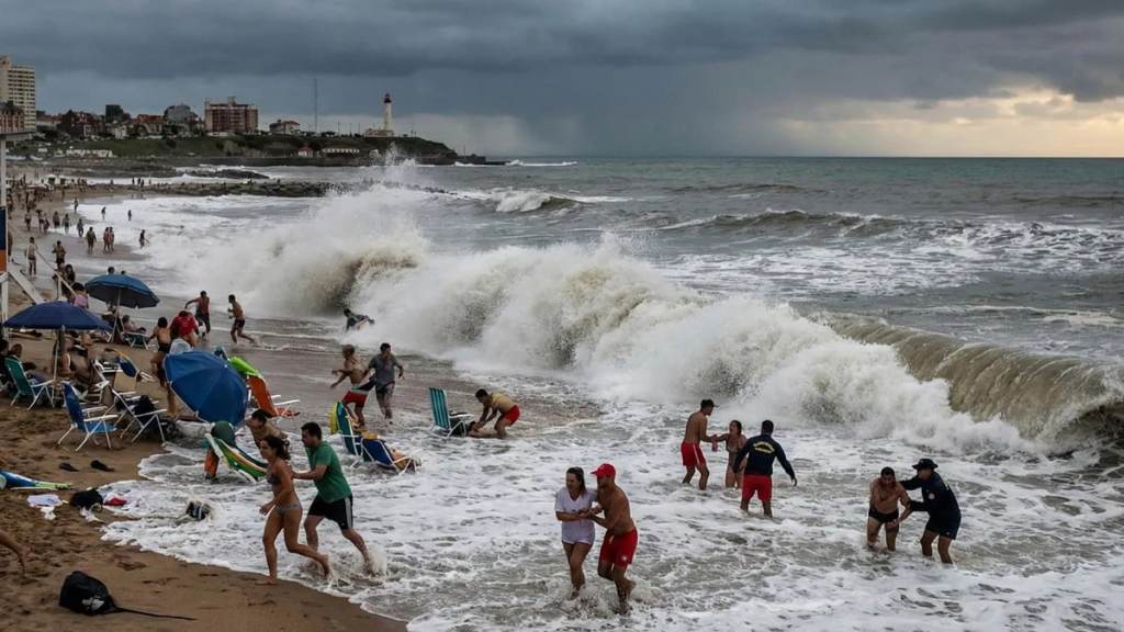 Alarma en la Costa Atlántica por una ola gigante que sorprendió en plena&nbsp;transmisión